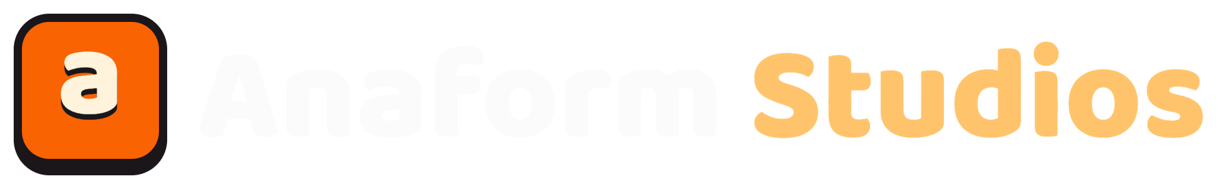 The Anaform Studios wordmark in cream