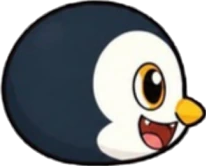 A penguin, one of duo’s characters